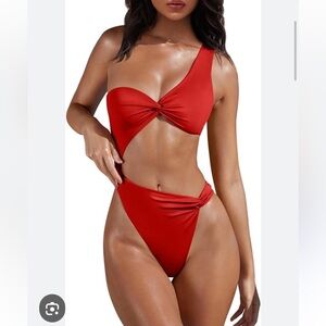 XXTAXN Women's
Cutout Thong Monoki..Red One-Piece Swimsuit Size Medium NWOT